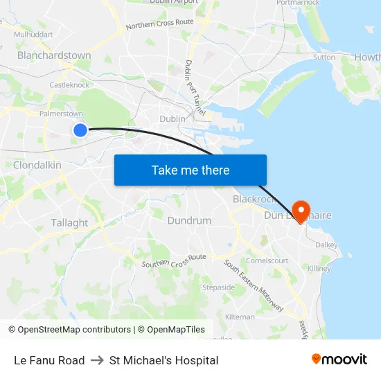 Le Fanu Road to St Michael's Hospital map