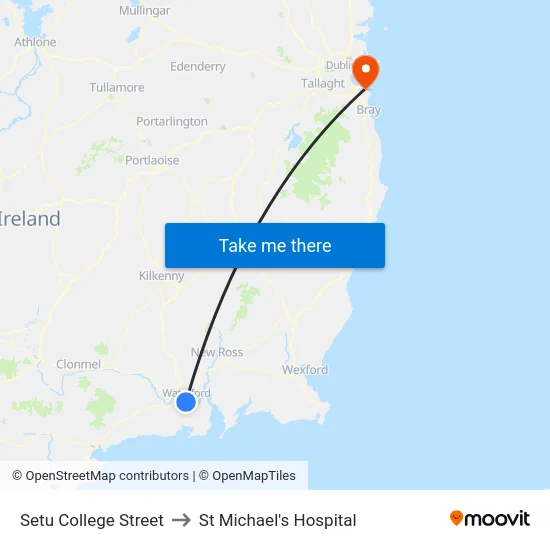 Setu College Street to St Michael's Hospital map