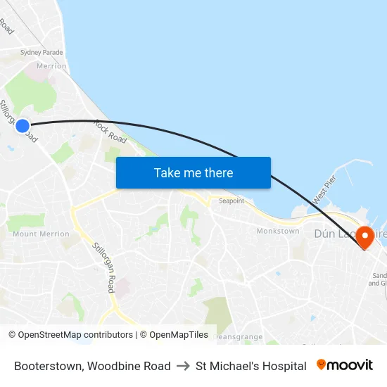 Booterstown, Woodbine Road to St Michael's Hospital map