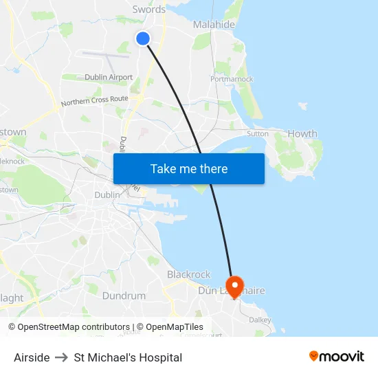 Airside to St Michael's Hospital map