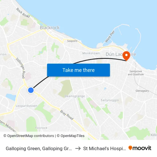 Galloping Green, Galloping Green to St Michael's Hospital map