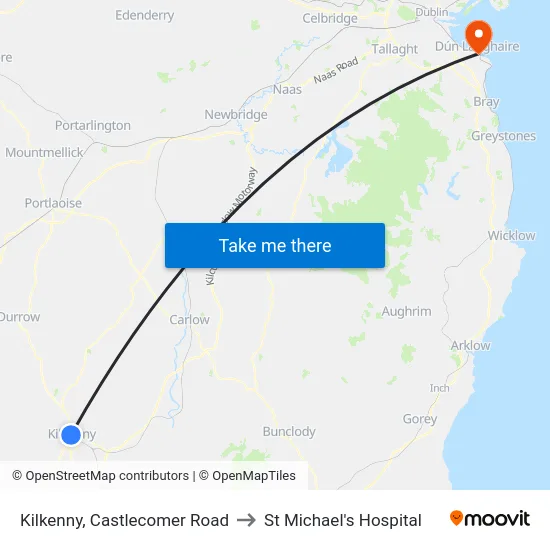 Kilkenny, Castlecomer Road to St Michael's Hospital map