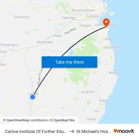 Carlow Institute Of Further Education to St Michael's Hospital map