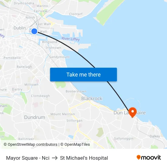 Mayor Square - Nci to St Michael's Hospital map