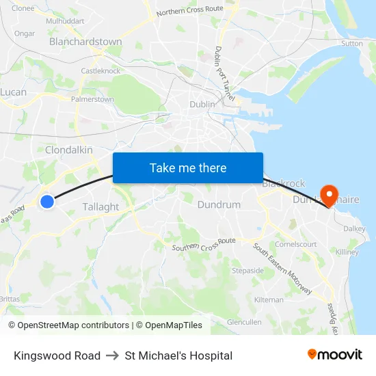 Kingswood Road to St Michael's Hospital map