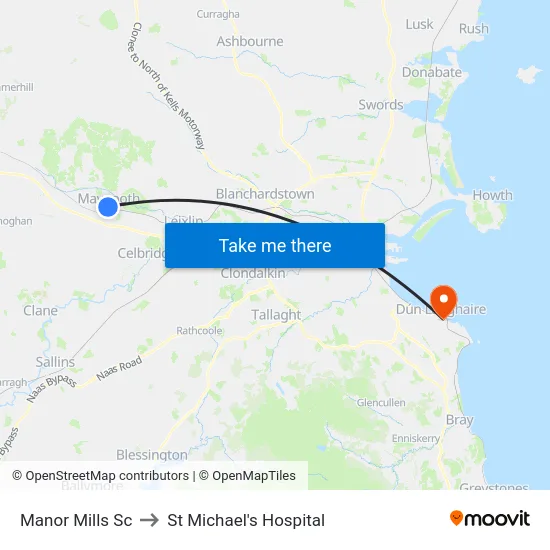 Manor Mills Sc to St Michael's Hospital map