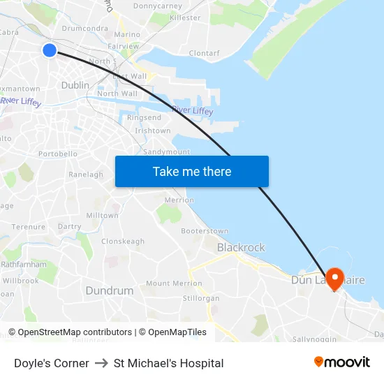 Doyle's Corner to St Michael's Hospital map
