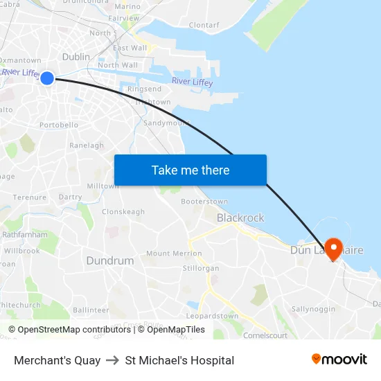 Merchant's Quay to St Michael's Hospital map