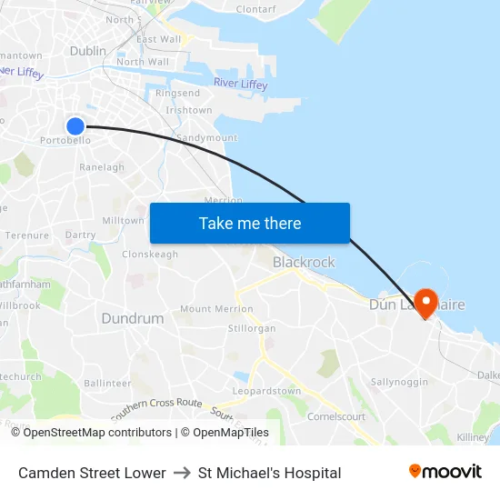 Camden Street Lower to St Michael's Hospital map