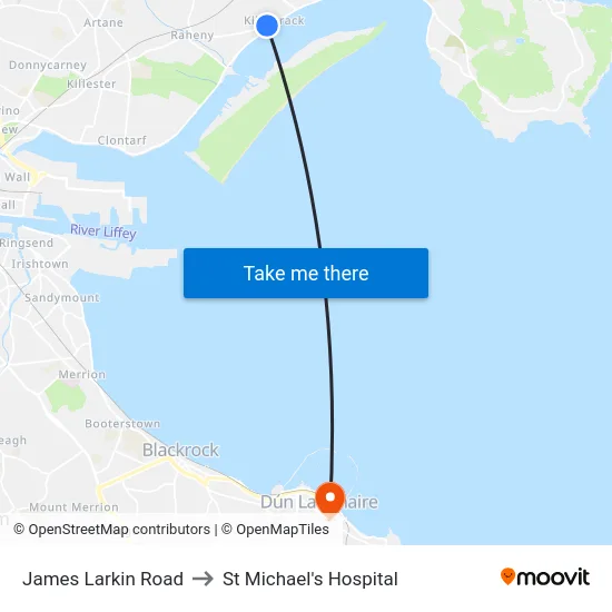 James Larkin Road to St Michael's Hospital map