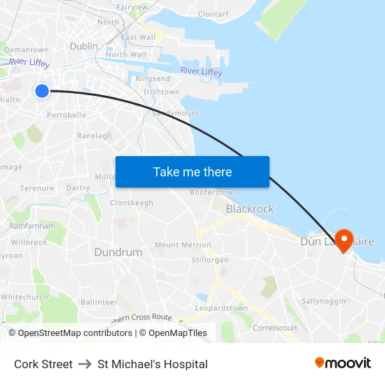 Cork Street to St Michael's Hospital map