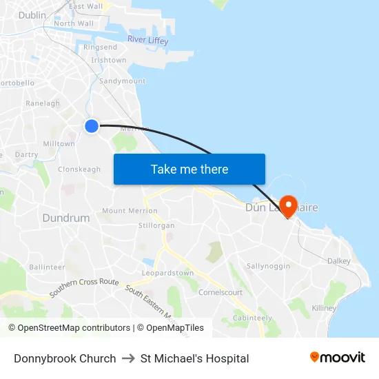 Donnybrook Church to St Michael's Hospital map