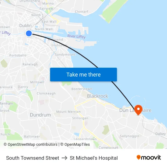 South Townsend Street to St Michael's Hospital map
