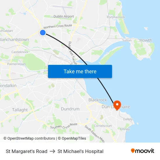 St Margaret's Road to St Michael's Hospital map