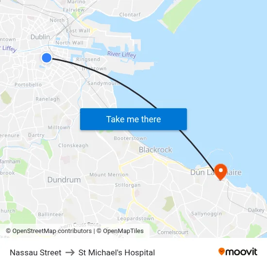 Nassau Street to St Michael's Hospital map