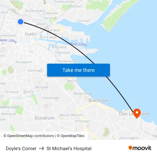 Doyle's Corner to St Michael's Hospital map