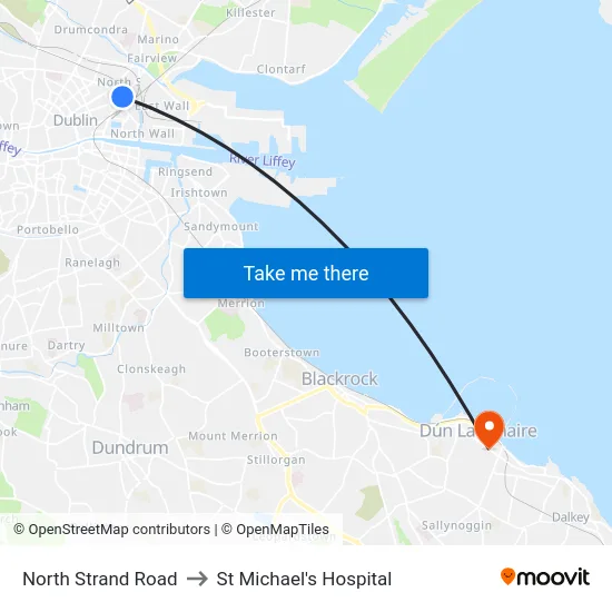 North Strand Road to St Michael's Hospital map