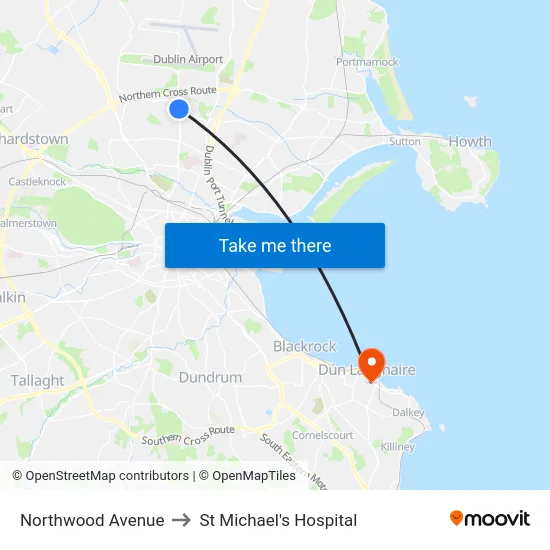 Northwood Avenue to St Michael's Hospital map