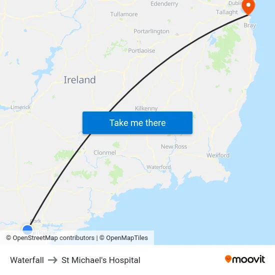 Waterfall to St Michael's Hospital map