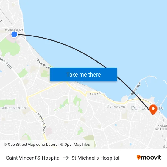 Saint Vincent'S Hospital to St Michael's Hospital map
