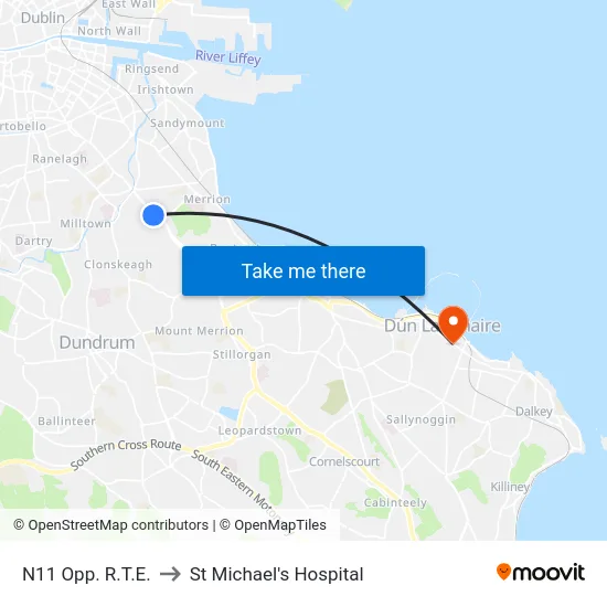 N11 Opp. R.T.E. to St Michael's Hospital map