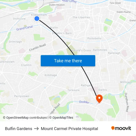 Bulfin Gardens to Mount Carmel Private Hospital map
