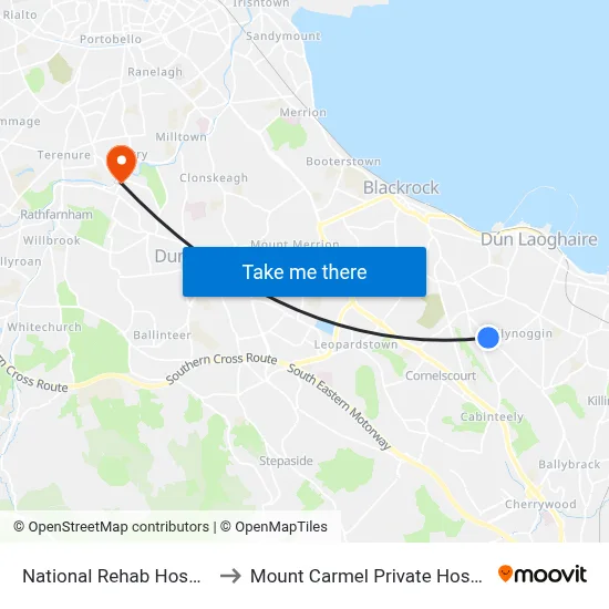 National Rehab Hospital to Mount Carmel Private Hospital map
