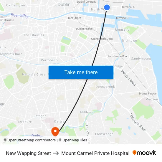 New Wapping Street to Mount Carmel Private Hospital map