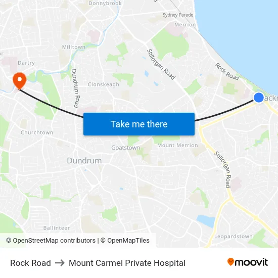 Rock Road to Mount Carmel Private Hospital map