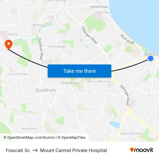 Frascati Sc to Mount Carmel Private Hospital map