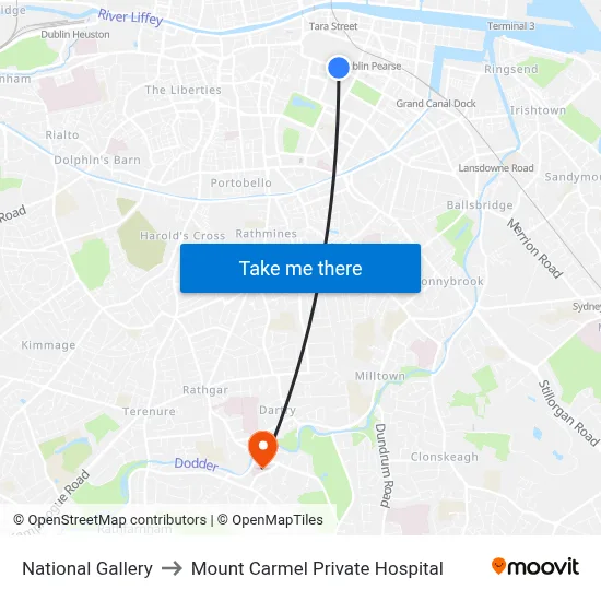 National Gallery to Mount Carmel Private Hospital map
