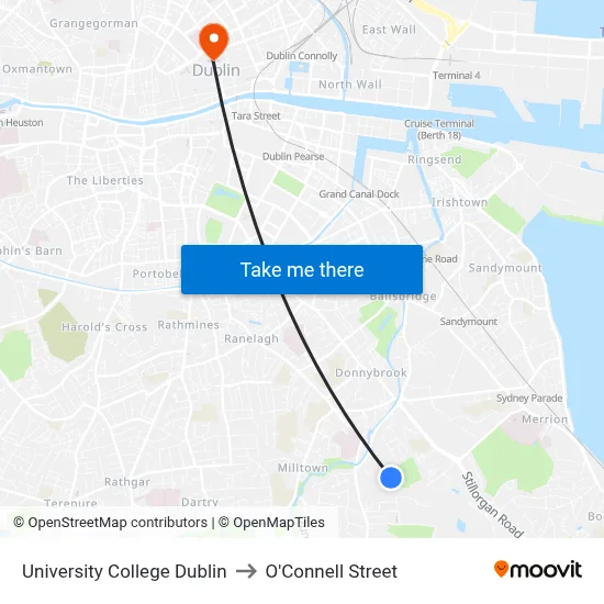 University College Dublin, Complex And Adaptive Systems Laboratory to O'Connell Street map