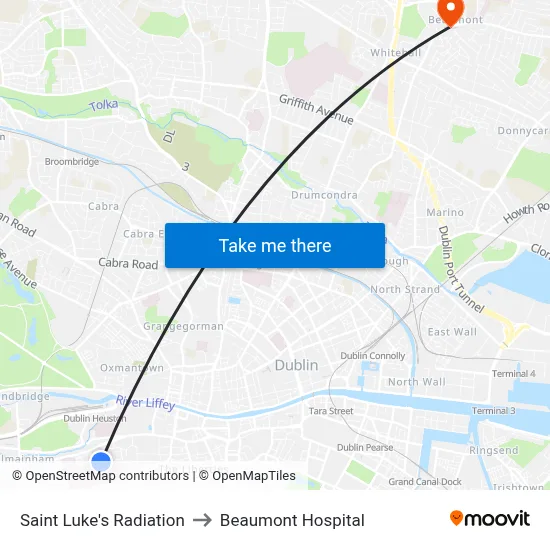 Saint Luke's Radiation to Beaumont Hospital map