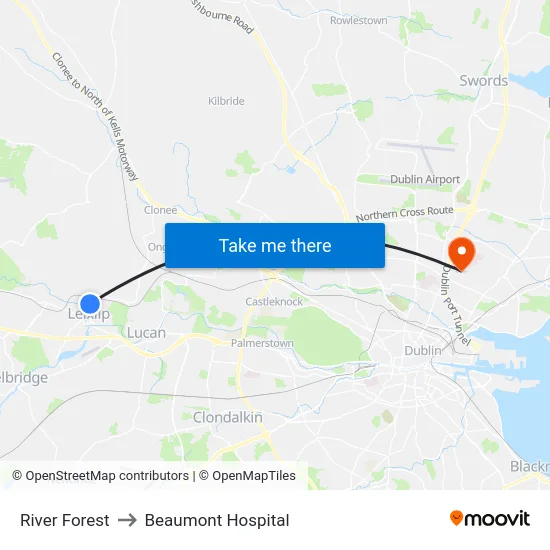 River Forest to Beaumont Hospital map
