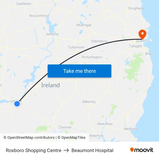 Roxboro Shopping Centre to Beaumont Hospital map