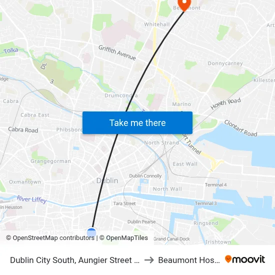 Dublin City South, Aungier Street Church to Beaumont Hospital map