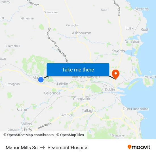 Manor Mills Sc to Beaumont Hospital map