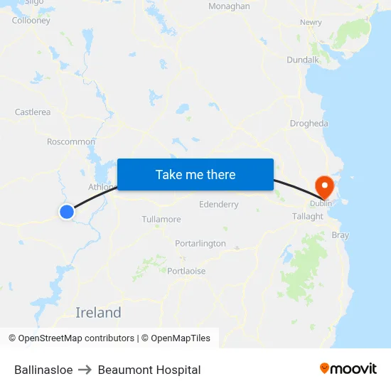 Ballinasloe to Beaumont Hospital map