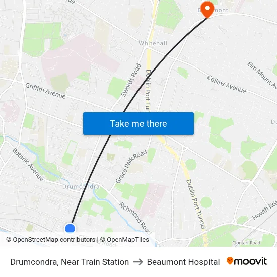 Drumcondra, Near Train Station to Beaumont Hospital map
