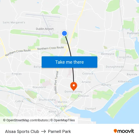 Alsaa Sports Club to Parnell Park map
