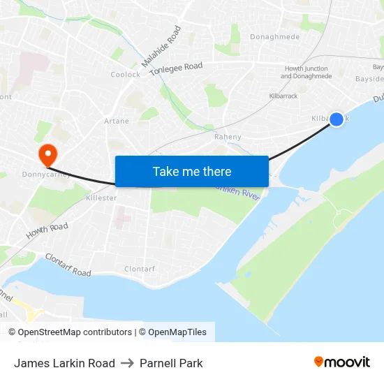 James Larkin Road to Parnell Park map