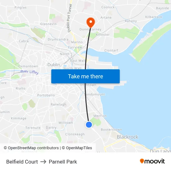 Belfield Court to Parnell Park map