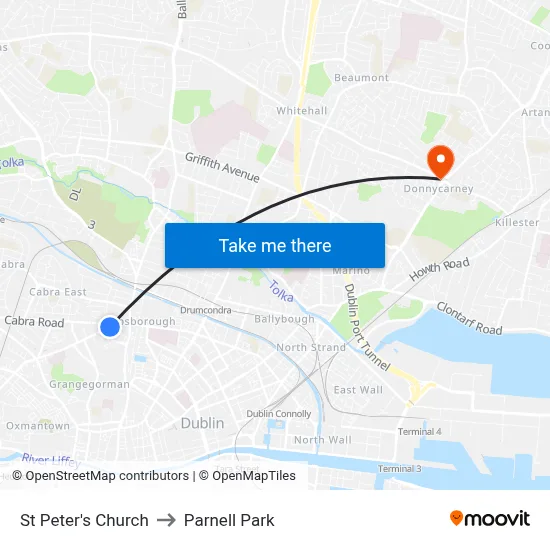 St Peter's Church to Parnell Park map