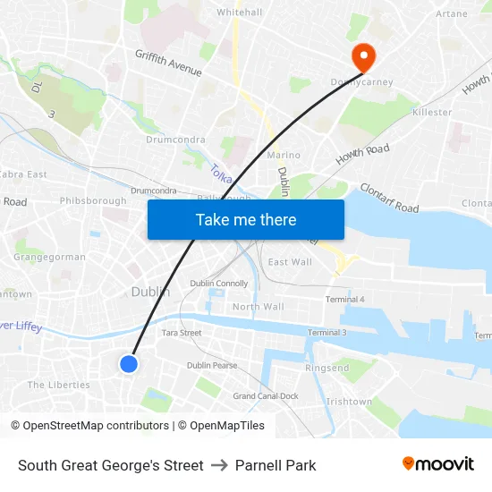 South Great George's Street to Parnell Park map