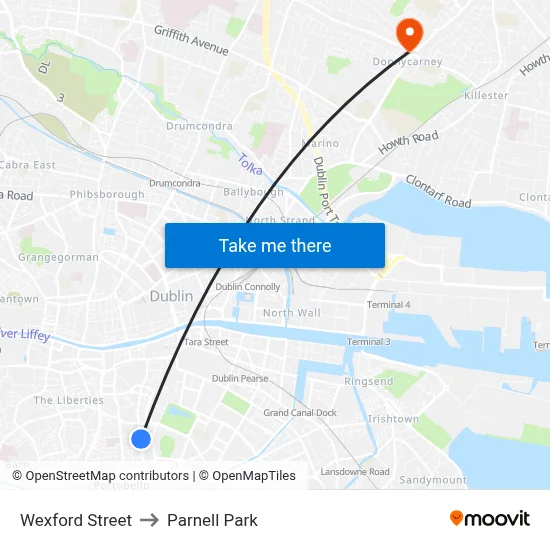 Wexford Street to Parnell Park map