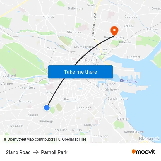Slane Road to Parnell Park map