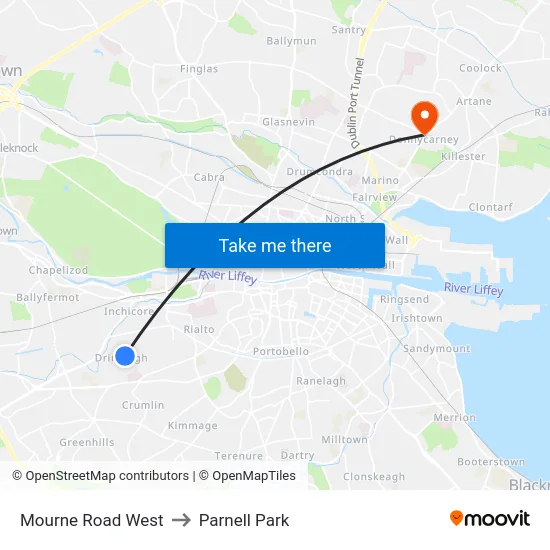 Mourne Road West to Parnell Park map