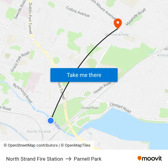North Strand Fire Station to Parnell Park map