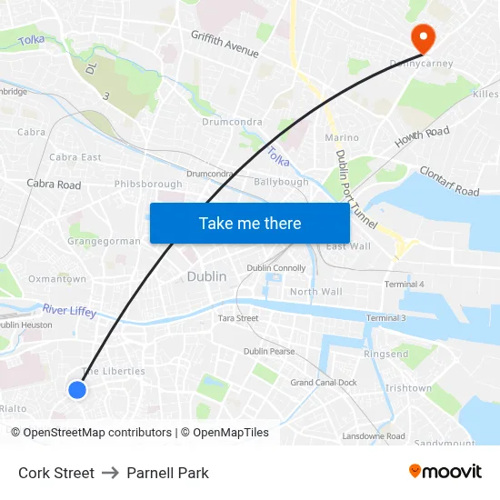 Cork Street to Parnell Park map