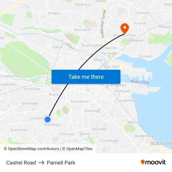 Cashel Road to Parnell Park map